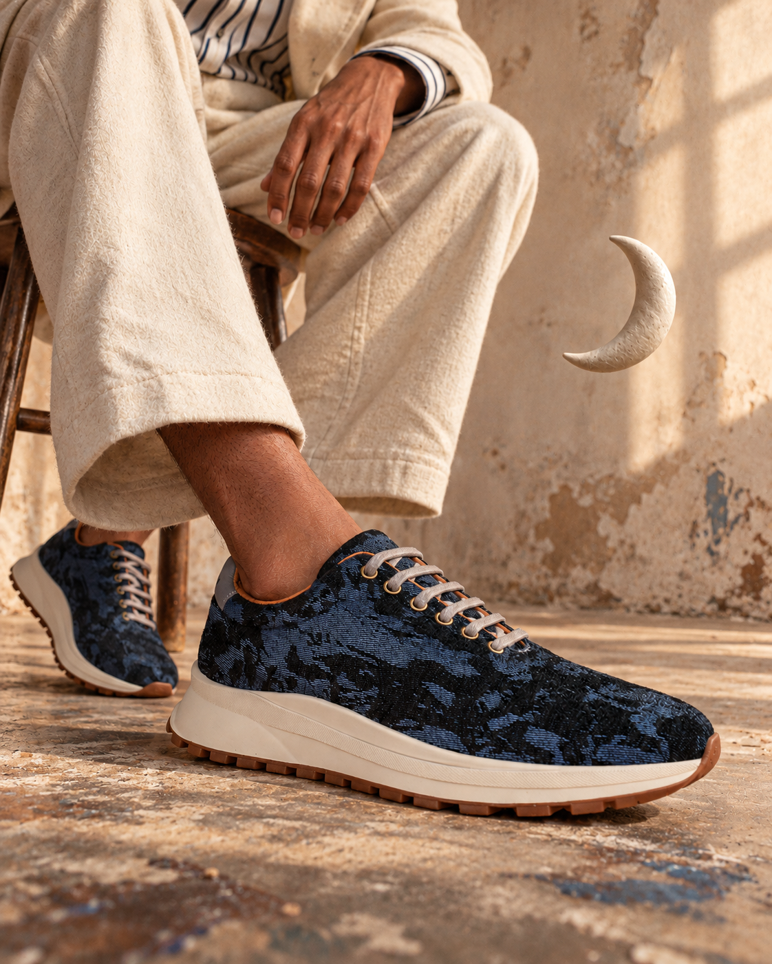 Het pak gaat mee. De sneakers bepalen de richting.